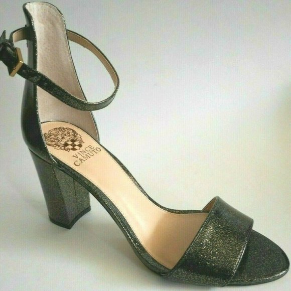 NEW VINCE CAMUTO Multi Glitter Greenish Gold Bronze Sandals - Picture 1 of 6